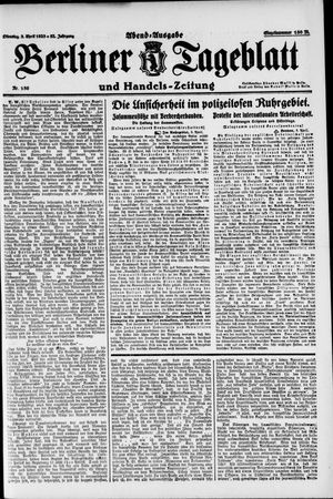 Berliner Tageblatt und Handels-Zeitung vom 03.04.1923