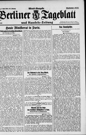 Berliner Tageblatt und Handels-Zeitung vom 05.04.1923