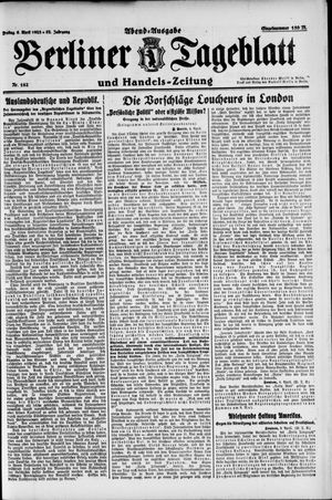 Berliner Tageblatt und Handels-Zeitung vom 06.04.1923