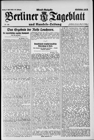 Berliner Tageblatt und Handels-Zeitung vom 09.04.1923