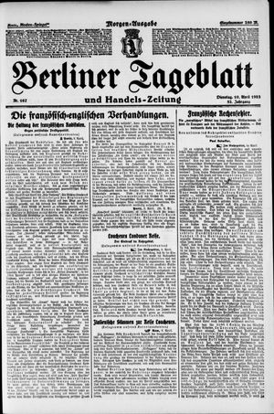 Berliner Tageblatt und Handels-Zeitung vom 10.04.1923