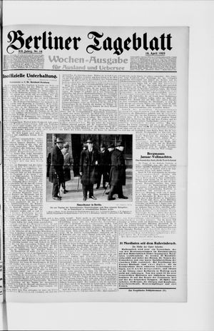 Berliner Tageblatt und Handels-Zeitung vom 18.04.1923