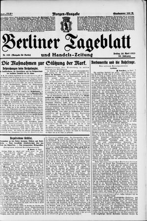 Berliner Tageblatt und Handels-Zeitung on Apr 20, 1923