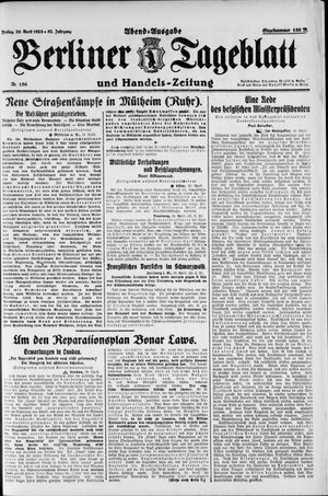Berliner Tageblatt und Handels-Zeitung on Apr 20, 1923