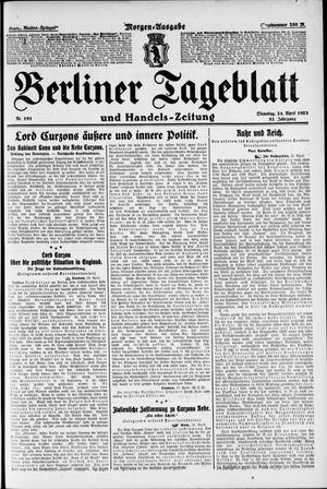 Berliner Tageblatt und Handels-Zeitung vom 24.04.1923