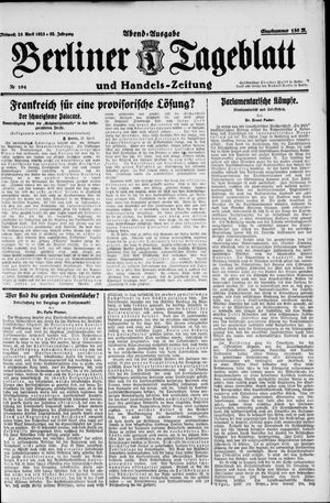 Berliner Tageblatt und Handels-Zeitung on Apr 25, 1923