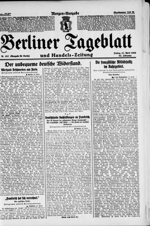 Berliner Tageblatt und Handels-Zeitung vom 27.04.1923