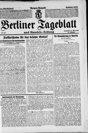 Berliner Tageblatt und Handels-Zeitung vom 28.04.1923