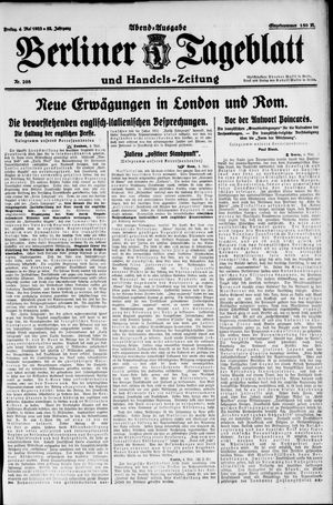 Berliner Tageblatt und Handels-Zeitung on May 4, 1923