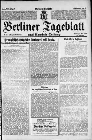 Berliner Tageblatt und Handels-Zeitung vom 06.05.1923