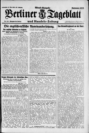 Berliner Tageblatt und Handels-Zeitung vom 12.05.1923