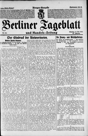 Berliner Tageblatt und Handels-Zeitung vom 15.05.1923
