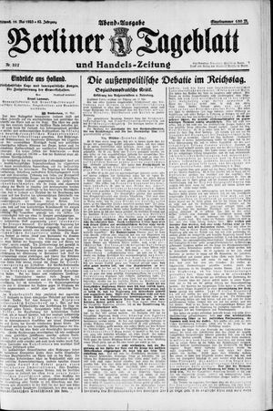 Berliner Tageblatt und Handels-Zeitung vom 16.05.1923