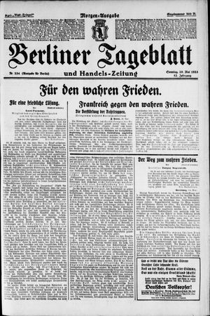 Berliner Tageblatt und Handels-Zeitung vom 20.05.1923