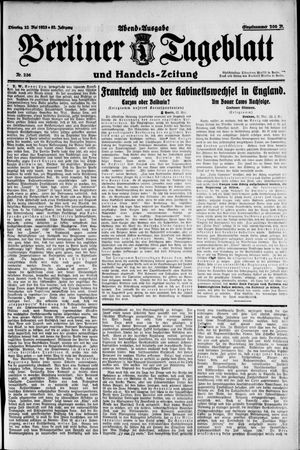 Berliner Tageblatt und Handels-Zeitung vom 22.05.1923