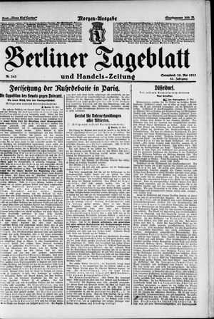 Berliner Tageblatt und Handels-Zeitung on May 26, 1923