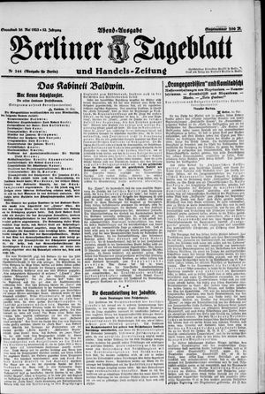 Berliner Tageblatt und Handels-Zeitung on May 26, 1923