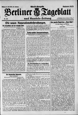 Berliner Tageblatt und Handels-Zeitung on May 30, 1923