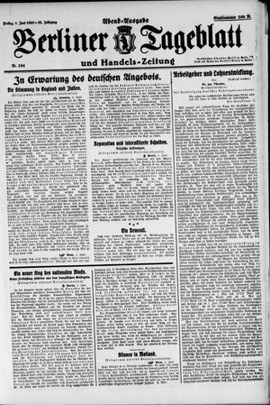 Berliner Tageblatt und Handels-Zeitung on Jun 1, 1923