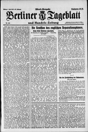 Berliner Tageblatt und Handels-Zeitung vom 04.06.1923