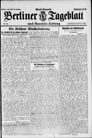 Berliner Tageblatt und Handels-Zeitung vom 06.06.1923