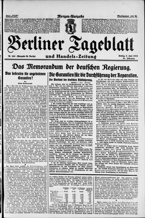 Berliner Tageblatt und Handels-Zeitung vom 08.06.1923