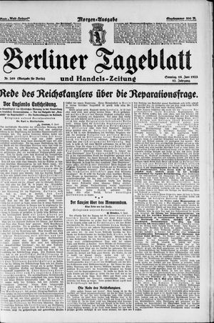 Berliner Tageblatt und Handels-Zeitung on Jun 10, 1923