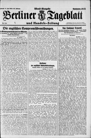 Berliner Tageblatt und Handels-Zeitung vom 13.06.1923