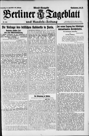 Berliner Tageblatt und Handels-Zeitung vom 14.06.1923