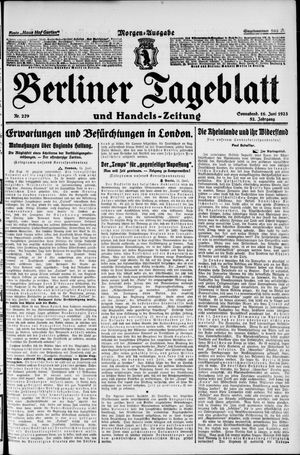Berliner Tageblatt und Handels-Zeitung vom 16.06.1923