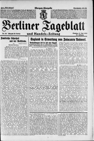 Berliner Tageblatt und Handels-Zeitung vom 17.06.1923