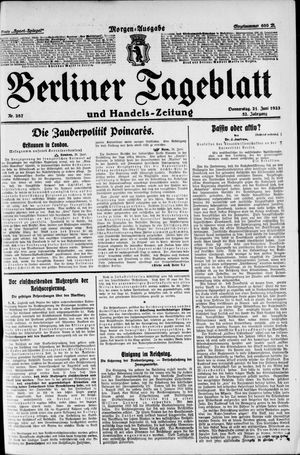Berliner Tageblatt und Handels-Zeitung vom 21.06.1923