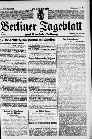 Berliner Tageblatt und Handels-Zeitung vom 23.06.1923