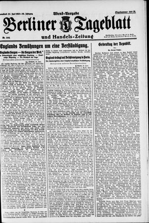 Berliner Tageblatt und Handels-Zeitung vom 23.06.1923