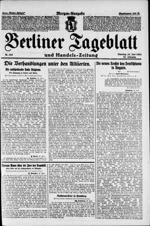 Berliner Tageblatt und Handels-Zeitung vom 26.06.1923