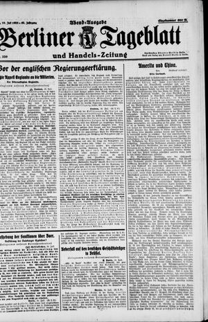 Berliner Tageblatt und Handels-Zeitung vom 10.07.1923