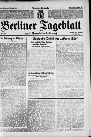 Berliner Tageblatt und Handels-Zeitung vom 11.07.1923