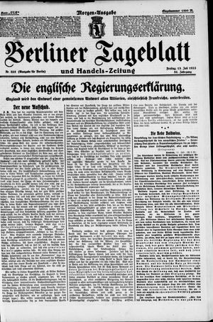 Berliner Tageblatt und Handels-Zeitung vom 13.07.1923