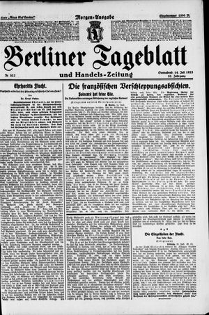 Berliner Tageblatt und Handels-Zeitung vom 14.07.1923