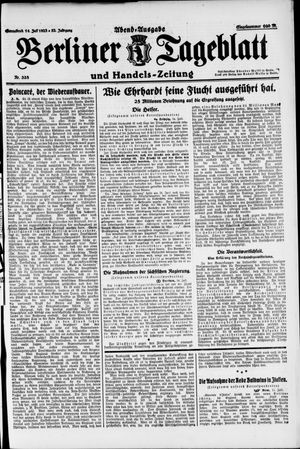 Berliner Tageblatt und Handels-Zeitung vom 14.07.1923