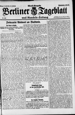 Berliner Tageblatt und Handels-Zeitung vom 16.07.1923