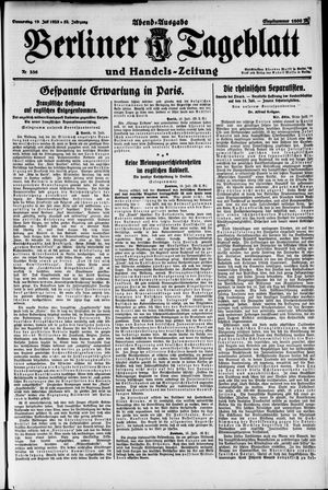 Berliner Tageblatt und Handels-Zeitung vom 19.07.1923