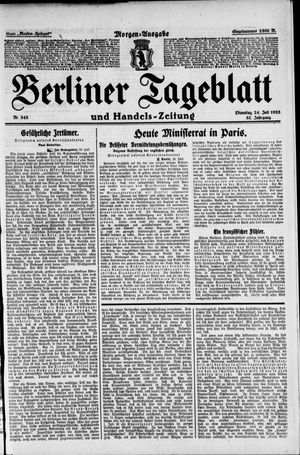 Berliner Tageblatt und Handels-Zeitung vom 24.07.1923
