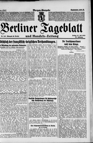 Berliner Tageblatt und Handels-Zeitung on Jul 27, 1923