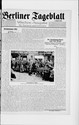 Berliner Tageblatt und Handels-Zeitung vom 01.08.1923