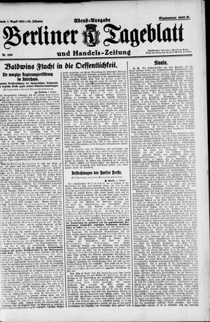 Berliner Tageblatt und Handels-Zeitung vom 01.08.1923