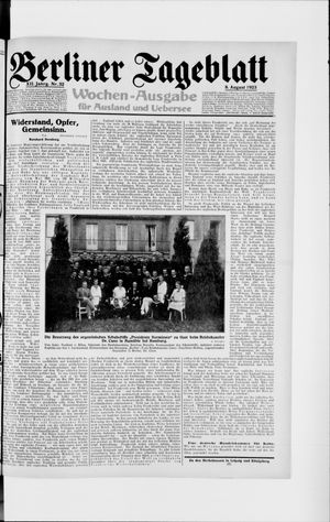 Berliner Tageblatt und Handels-Zeitung vom 08.08.1923
