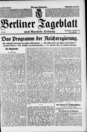 Berliner Tageblatt und Handels-Zeitung vom 09.08.1923