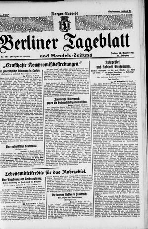 Berliner Tageblatt und Handels-Zeitung vom 17.08.1923