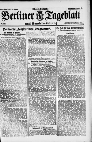 Berliner Tageblatt und Handels-Zeitung vom 17.08.1923
